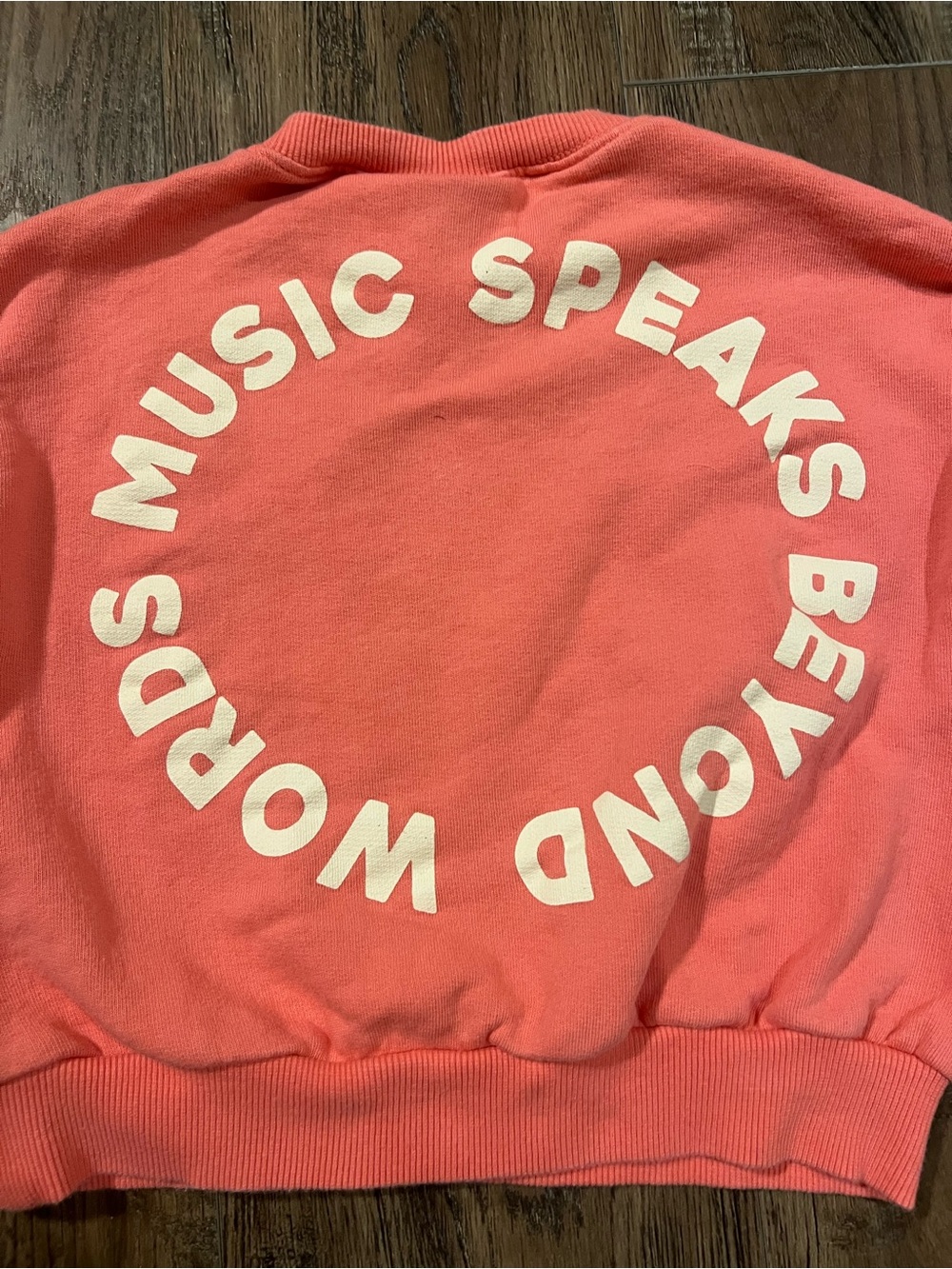 Zara Coral Pink Kids Sweatshirt with Star Smile Graphic - Picture 3 of 3